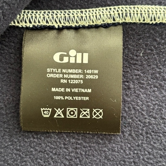 Gill Nottingham England Nautical 1/4 zip pullover fleece size US12 - Picture 11 of 11